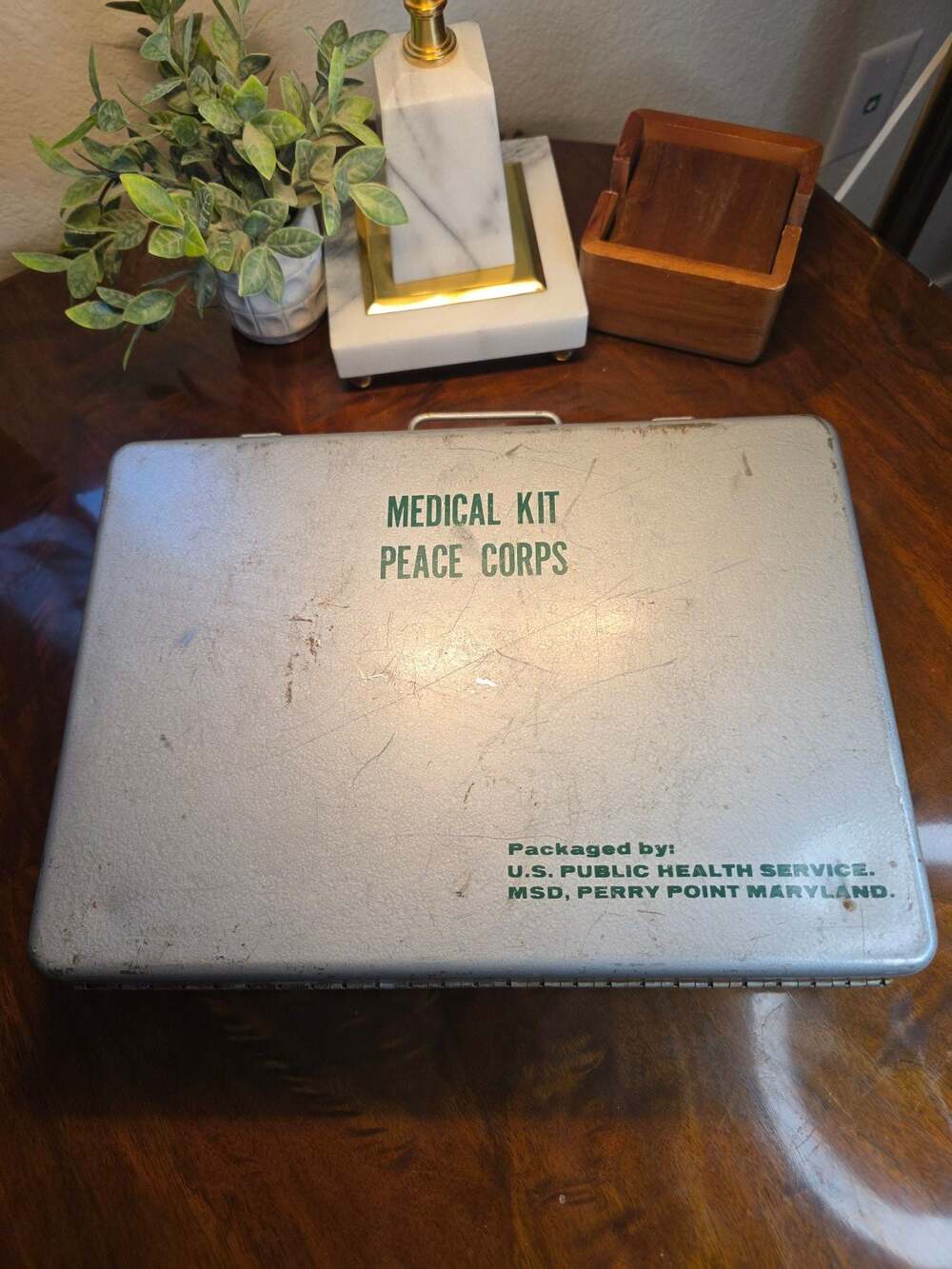 Vintage U.S. Peace Corps Metal Medical Kit Case (Empty)